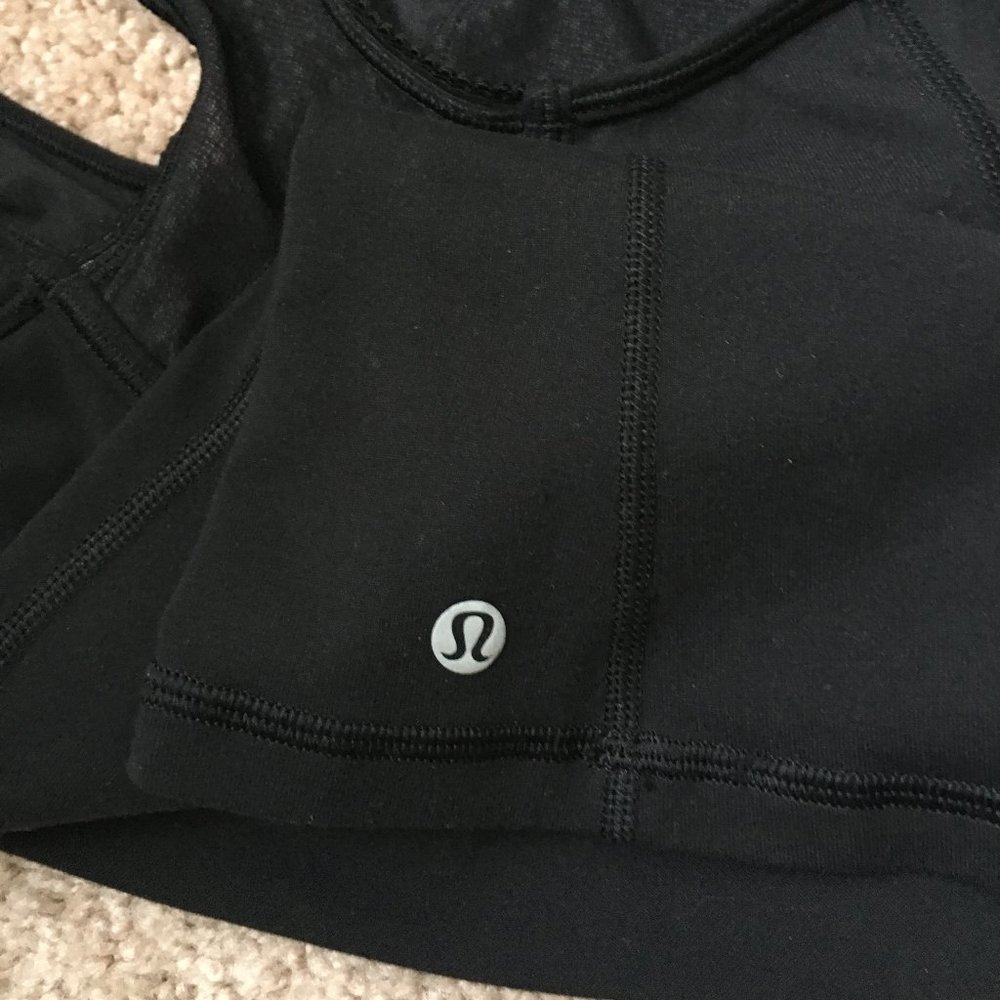 Lululemon Deep Breath Black Mesh Tank  4 - Picture 8 of 9